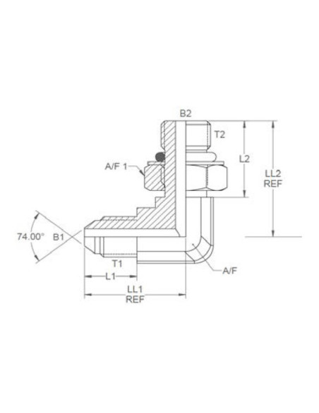 1/2 JIC X 1/2UNF ACOPL.90D MACHO/MACHO