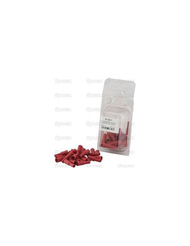 Terminal de bala preaislado, Standard Grip - Hembra, 4.0mm, Rojo (0.5 - 1.5mm) (Blister 25 pzas.)