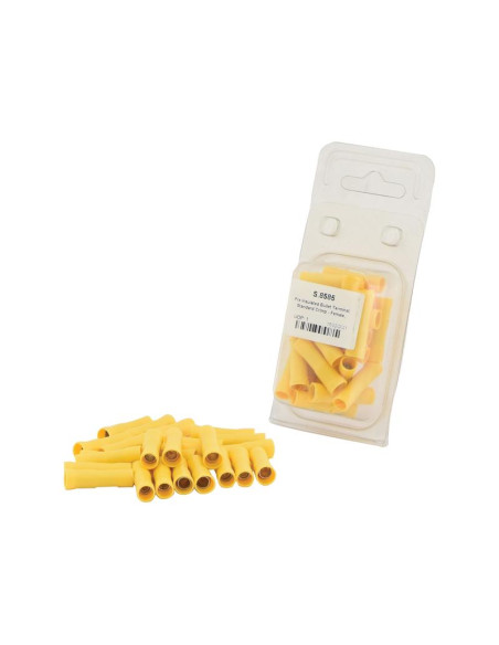 Terminal de bala preaislado, Standard Grip - Hembra, 5.0mm, Amarillo (4.0 - 6.0mm) (Blister 25 pzas.)