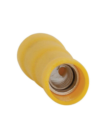 Terminal de bala preaislado, Standard Grip - Hembra, 5.0mm, Amarillo (4.0 - 6.0mm) (Blister 25 pzas.)