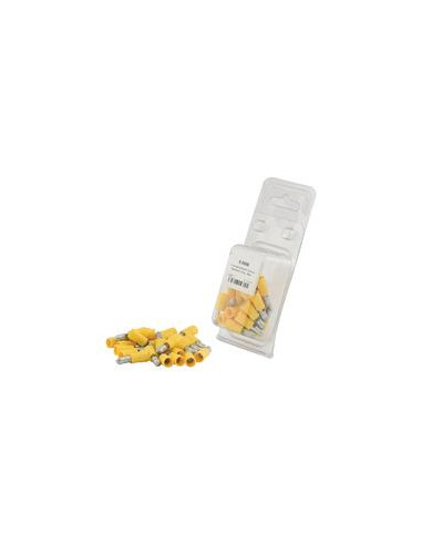 Terminal de bala preaislado, Standard Grip - Macho, 5.0mm, Amarillo (4.0 - 6.0mm) (Blister 25 pzas.)