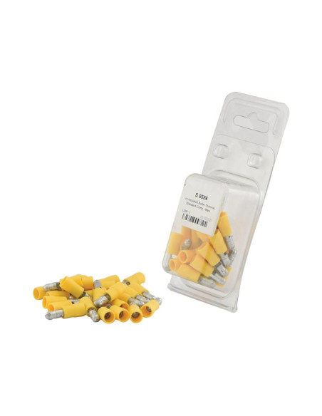 Terminal de bala preaislado, Standard Grip - Macho, 5.0mm, Amarillo (4.0 - 6.0mm) (Blister 25 pzas.)