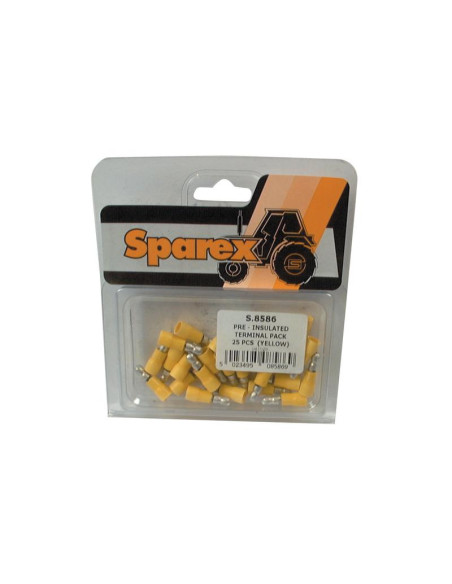 Terminal de bala preaislado, Standard Grip - Macho, 5.0mm, Amarillo (4.0 - 6.0mm) (Blister 25 pzas.)