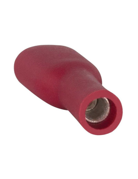 Terminal de horquilla preaislado - Totalmente aislado, Doble Agarre - Hembra, 6.3mm, Rojo (0.5 - 1.5mm), (Bolsa
