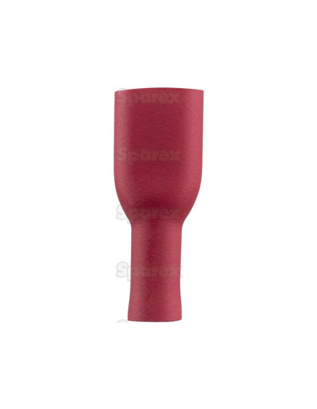 Terminal de horquilla preaislado - Totalmente aislado, Doble Agarre - Hembra, 6.3mm, Rojo (0.5 - 1.5mm), (Bolsa