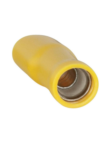 Terminal de horquilla preaislado - Totalmente aislado, Doble Agarre - Hembra, 9.5mm, Amarillo (4.0 - 6.0mm), (Bolsa