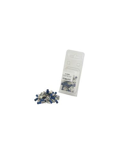 Terminal, Doble Agarre - Female Spade with Male Branch, 6.3mm, Azul (1.5 - 2.5mm) (Blister 25 pzas.)