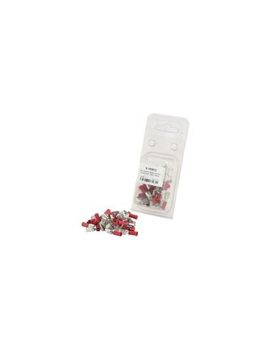 Terminal, Doble Agarre - Female Spade with Male Branch, 6.3mm, Rojo (0.5 - 1.5mm) (Blister 25 pzas.)