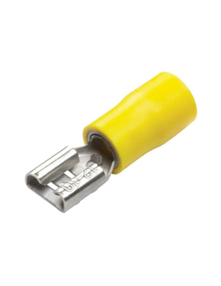 Terminal, Doble Agarre - Hembra, 6.3mm, Amarillo (4.0 - 6.0mm)