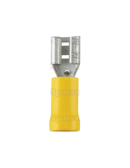 Terminal, Doble Agarre - Hembra, 6.3mm, Amarillo (4.0 - 6.0mm)