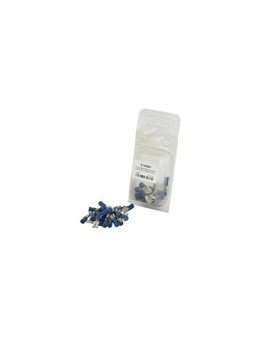 Terminal, Doble Agarre - Hembra, 6.3mm, Azul (1.5 - 2.5mm) (Blister 25 pzas.)