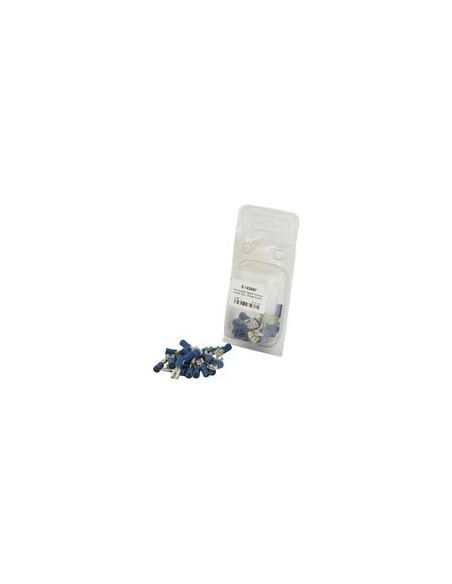 Terminal, Doble Agarre - Hembra, 6.3mm, Azul (1.5 - 2.5mm) (Blister 25 pzas.)