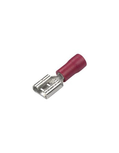 Terminal, Doble Agarre - Hembra, 6.3mm, Rojo (0.5 - 1.5mm)