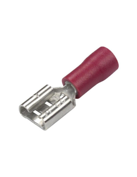 Terminal, Doble Agarre - Hembra, 6.3mm, Rojo (0.5 - 1.5mm)