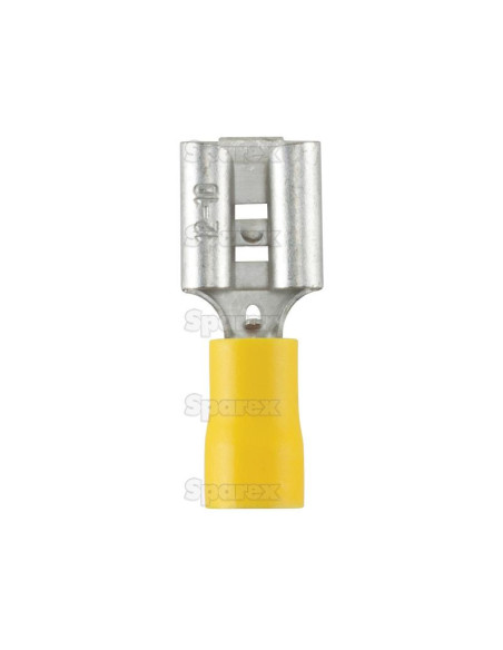 Terminal, Doble Agarre - Hembra, 9.5mm, Amarillo (4.0 - 6.0mm)