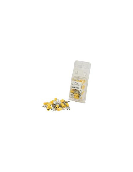 Terminal, Doble Agarre - Hembra, 9.5mm, Amarillo (4.0 - 6.0mm) (Blister 25 pzas.)