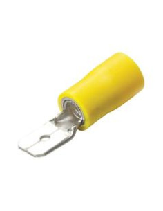 Terminal, Doble Agarre - Macho, 6.3mm, Amarillo (4.0 -...
