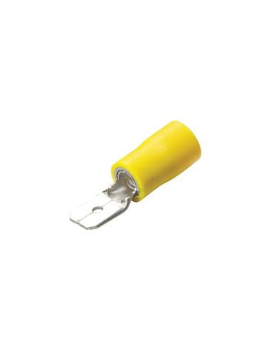 Terminal, Doble Agarre - Macho, 6.3mm, Amarillo (4.0 - 6.0mm)