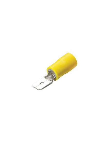 Terminal, Doble Agarre - Macho, 6.3mm, Amarillo (4.0 - 6.0mm)