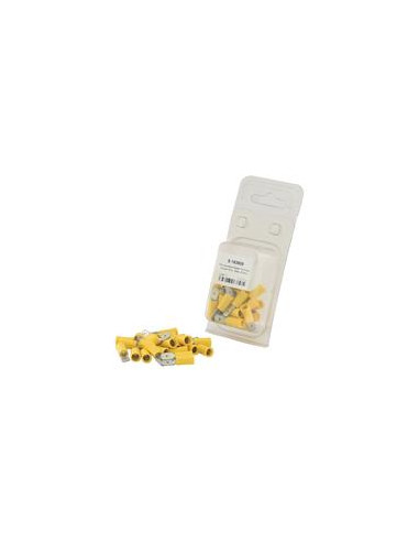 Terminal, Doble Agarre - Macho, 6.3mm, Amarillo (4.0 - 6.0mm) (Blister 25 pzas.)