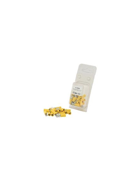 Terminal, Doble Agarre - Macho, 6.3mm, Amarillo (4.0 - 6.0mm) (Blister 25 pzas.)