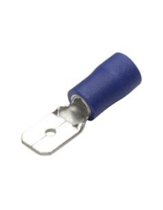 Terminal, Doble Agarre - Macho, 6.3mm, Azul (1.5 - 2.5mm)