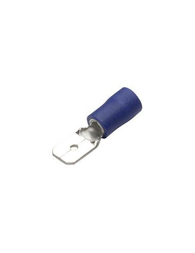Terminal, Doble Agarre - Macho, 6.3mm, Azul (1.5 - 2.5mm)