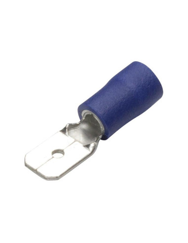 Terminal, Doble Agarre - Macho, 6.3mm, Azul...