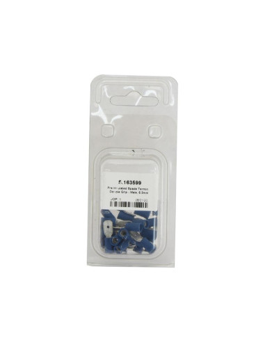 Terminal, Doble Agarre - Macho, 6.3mm, Azul...