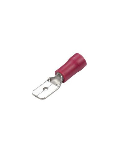 Terminal, Doble Agarre - Macho, 6.3mm, Rojo (0.5 - 1.5mm)