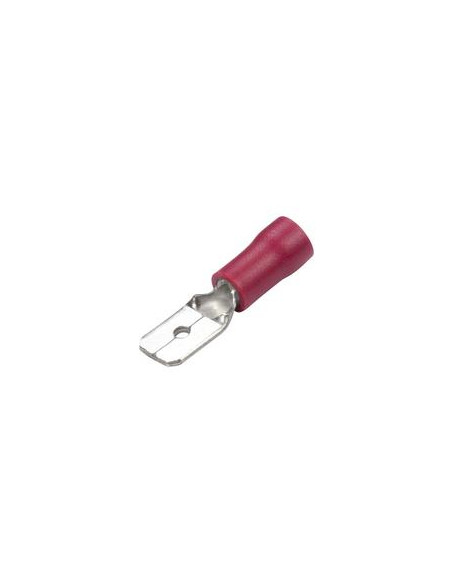 Terminal, Doble Agarre - Macho, 6.3mm, Rojo (0.5 - 1.5mm)