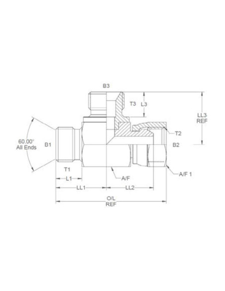 ADAP.BSP ''TEE'' MACHO/HEMBRA/MACHO 1/4''