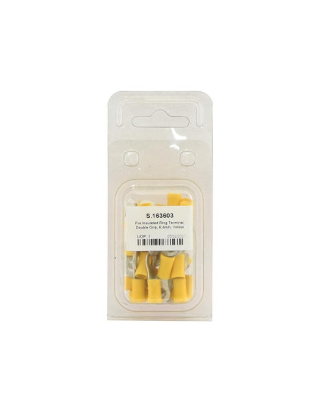 Terminal, Doble Agarre, 6.4mm, Amarillo (4.0 - 6.0mm) (Blister 25 pzas.)
