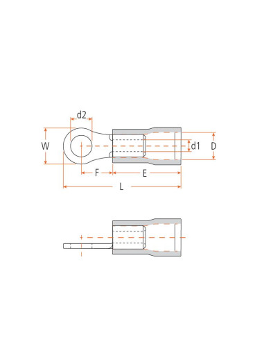 Terminal, Doble Agarre, 6.4mm, Azul (1.5 -...