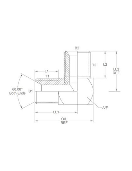 ADAP.BSP 90° MACHO/MACHO 3/8X3/8''