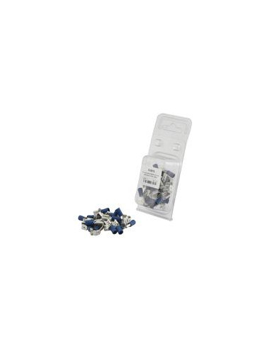 Terminal, Standard Grip - Female Spade with Male Branch, 6.3mm, Azul (1.5 - 2.5mm) (Blister 25 pzas.)