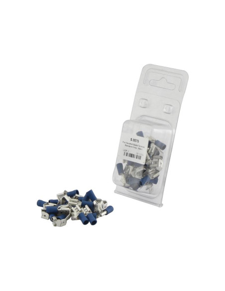 Terminal, Standard Grip - Female Spade with Male Branch, 6.3mm, Azul (1.5 - 2.5mm) (Blister 25 pzas.)