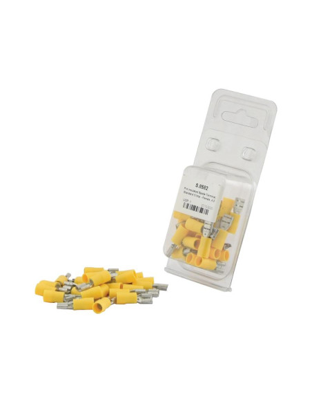 Terminal, Standard Grip - Hembra, 6.3mm, Amarillo (4.0 - 6.0mm) (Blister 25 pzas.)