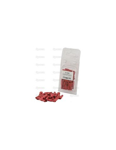 Terminal, Standard Grip - Hembra, 6.3mm, Rojo (0.5 - 1.5mm) (Blister 25 pzas.)