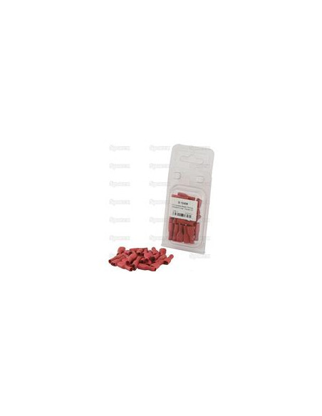 Terminal, Standard Grip - Hembra, 6.3mm, Rojo (0.5 - 1.5mm) (Blister 25 pzas.)