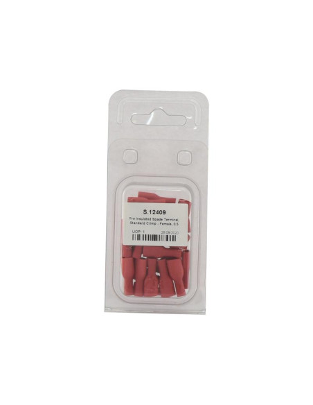 Terminal, Standard Grip - Hembra, 6.3mm, Rojo (0.5 - 1.5mm) (Blister 25 pzas.)