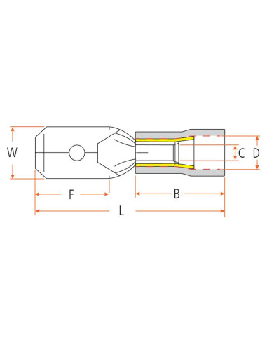 Terminal, Standard Grip - Macho, 6.3mm,...