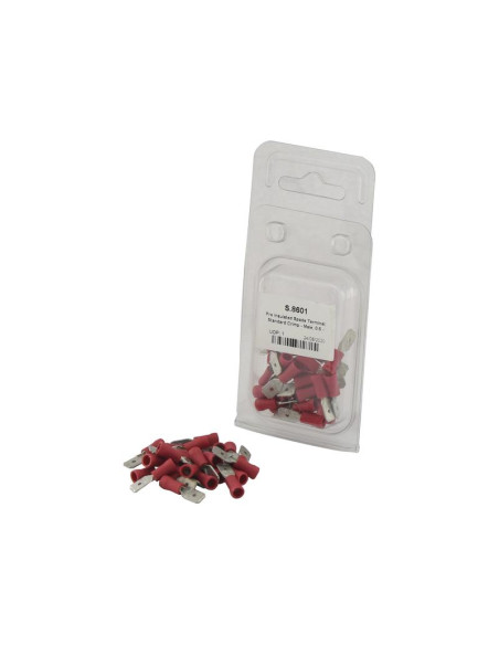 Terminal, Standard Grip - Macho, 6.3mm, Rojo (0.5 - 1.5mm) (Blister 25 pzas.)
