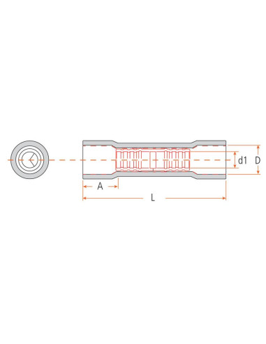 Terminal, Standard Grip, 4.0mm, Rojo (0.5 -...