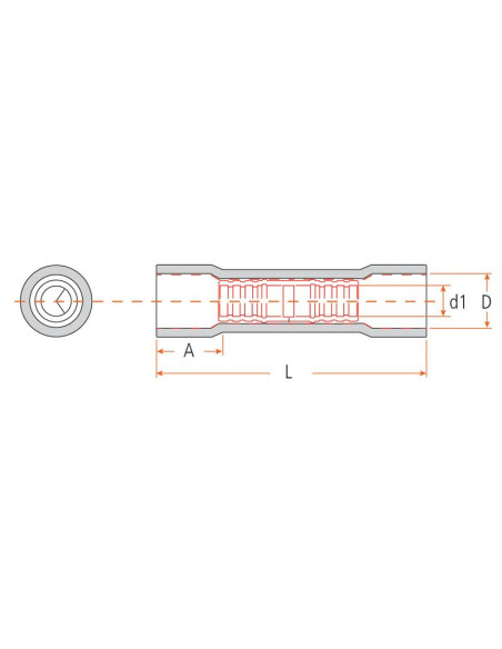 Terminal, Standard Grip, 4.0mm, Rojo (0.5 - 1.5mm) (Blister 25 pzas.)