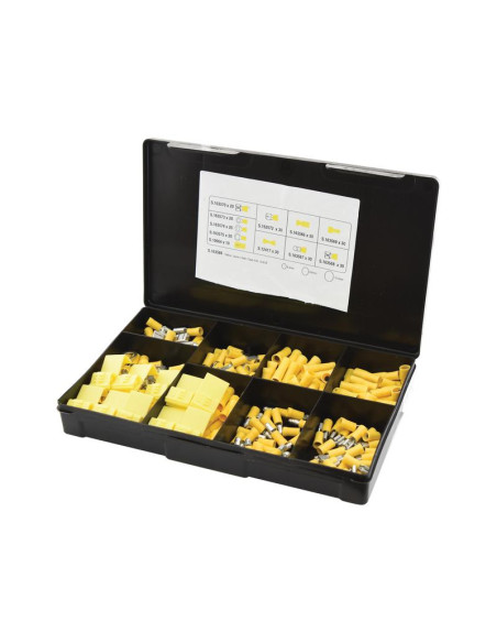 Terminales Electricas, Doble Agarre Amarillo (Caja 270 pzas.)