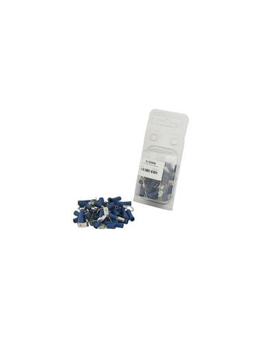 Terminales Electricas, Doble Agarre Azul (Blister 50 pzas.)