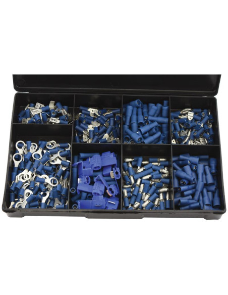 Terminales Electricas, Doble Agarre Azul (Caja 430 pzas.)