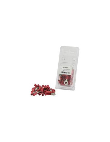 Terminales Electricas, Doble Agarre Rojo (Blister 45 pzas.)