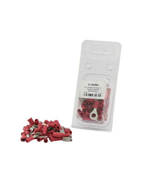 Terminales Electricas, Doble Agarre Rojo (Blister 45 pzas.)